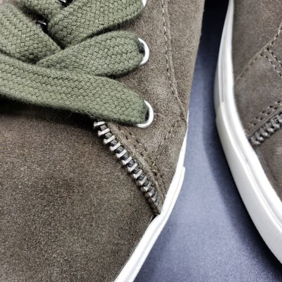 Frye & Co NEW without box Sindy moto low sneaker army green zipper detail size 8 - Picture 2 of 9